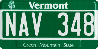 VT license plate NAV348