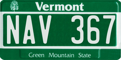 VT license plate NAV367