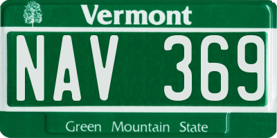 VT license plate NAV369