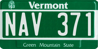 VT license plate NAV371