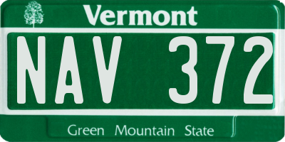 VT license plate NAV372