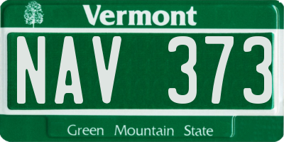 VT license plate NAV373