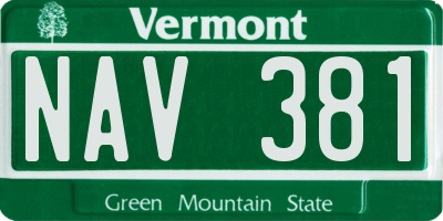 VT license plate NAV381