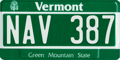 VT license plate NAV387