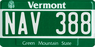 VT license plate NAV388