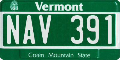 VT license plate NAV391