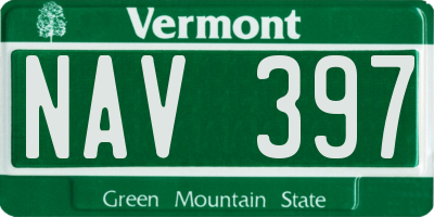 VT license plate NAV397