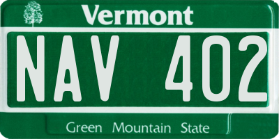 VT license plate NAV402