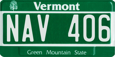 VT license plate NAV406