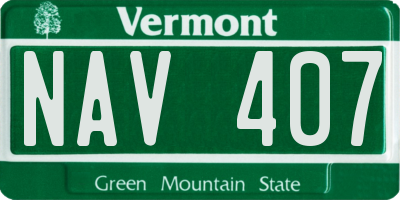 VT license plate NAV407