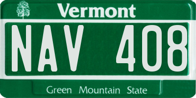 VT license plate NAV408