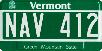 VT license plate NAV412