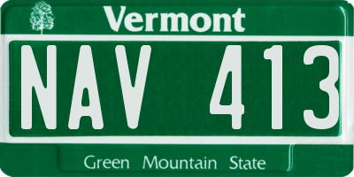 VT license plate NAV413