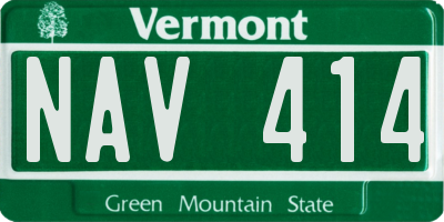 VT license plate NAV414