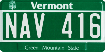 VT license plate NAV416