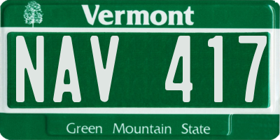 VT license plate NAV417