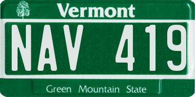 VT license plate NAV419