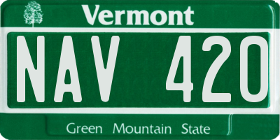 VT license plate NAV420