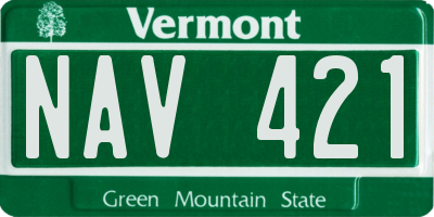 VT license plate NAV421