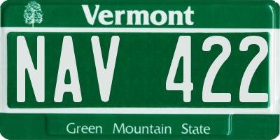 VT license plate NAV422
