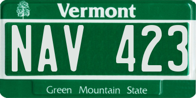 VT license plate NAV423