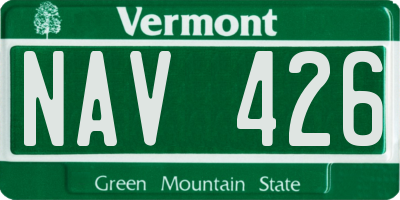 VT license plate NAV426