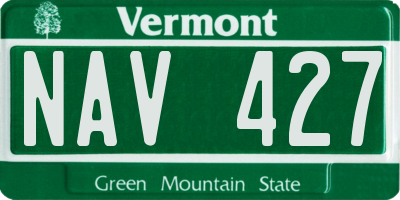VT license plate NAV427