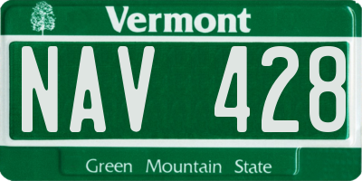 VT license plate NAV428
