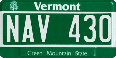 VT license plate NAV430