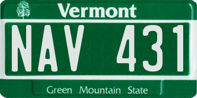 VT license plate NAV431