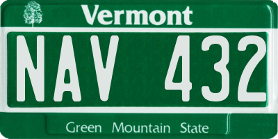 VT license plate NAV432