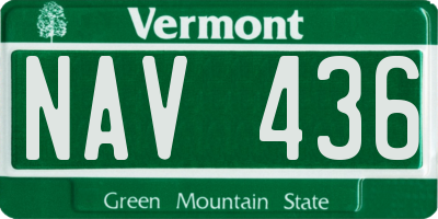 VT license plate NAV436
