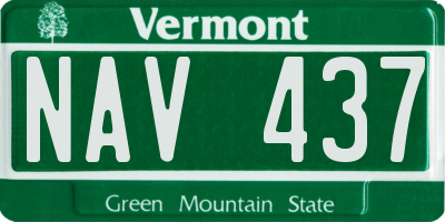 VT license plate NAV437