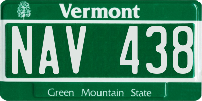 VT license plate NAV438