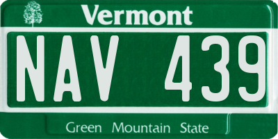 VT license plate NAV439