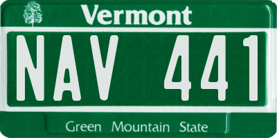 VT license plate NAV441