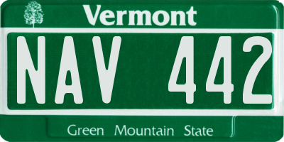 VT license plate NAV442