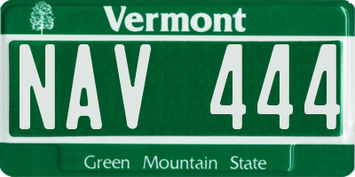VT license plate NAV444