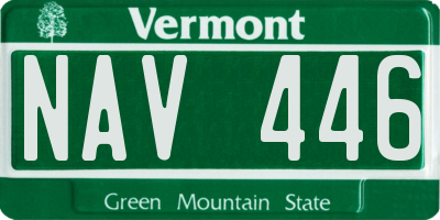 VT license plate NAV446