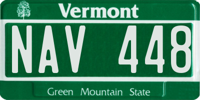VT license plate NAV448