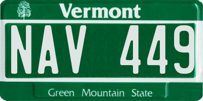 VT license plate NAV449