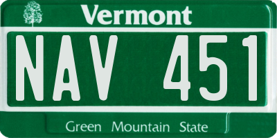 VT license plate NAV451