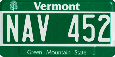 VT license plate NAV452