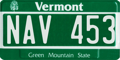 VT license plate NAV453