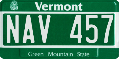 VT license plate NAV457