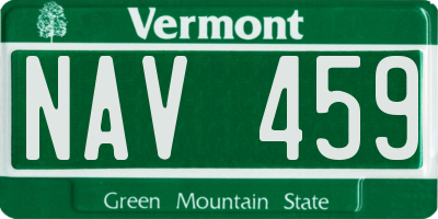 VT license plate NAV459