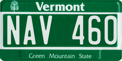 VT license plate NAV460