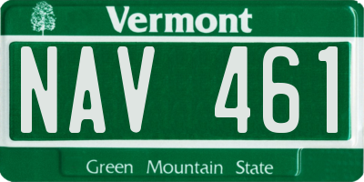 VT license plate NAV461