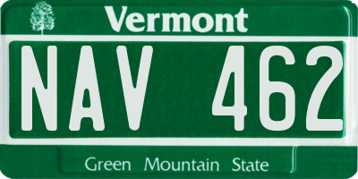 VT license plate NAV462