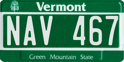 VT license plate NAV467